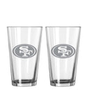 San Francisco 49ers Glass Pint Frost Design 2 Piece Set-0