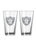 Las Vegas Raiders Glass Pint Frost Design 2 Piece Set-0