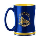 Golden State Warriors Coffee Mug 14oz Sculpted Relief Team Color-0