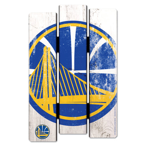 Golden State Warriors Sign 11x17 Wood Fence White-0
