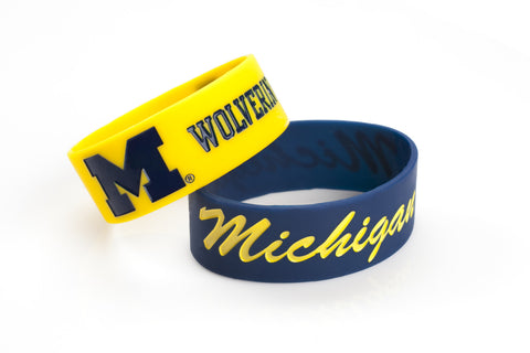 Michigan Wolverines Bracelets 2 Pack Wide-0