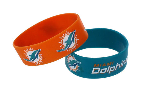 Miami Dolphins Bracelets 2 Pack Wide-0