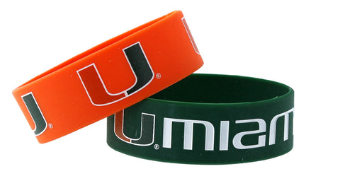 Miami Hurricanes Bracelets 2 Pack Wide-0