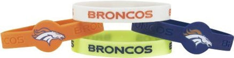 Denver Broncos Bracelets 4 Pack Silicone-0