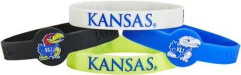 Kansas Jayhawks Bracelets - 4 Pack Silicone - Special Order-0