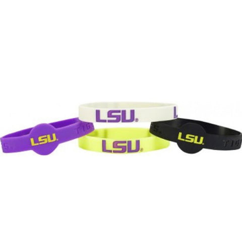 LSU Tigers Bracelets - 4 Pack Silicone - Special Order-0