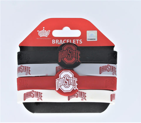 Ohio State Buckeyes Bracelets 4 Pack Silicone-0