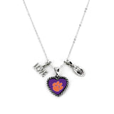 Clemson Tigers Necklace Charmed Sport Love Football - Special Order-0