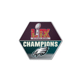 Philadelphia Eagles Pin Collector Hexagon Design Super Bowl 59 Champ-0