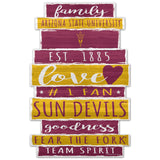 Arizona State Sun Devils Sign 11x17 Wood Family Word Design-0