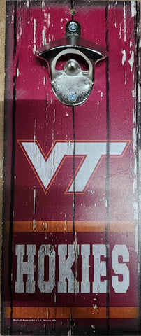 Virginia Tech Hokies Sign Wood 5x11 Bottle Opener Alternate-0