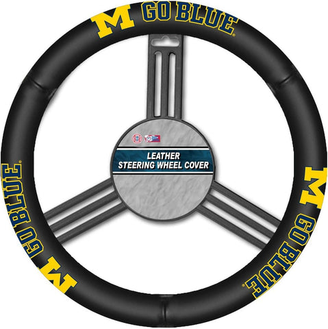 Michigan Wolverines Steering Wheel Cover Leather CO-0