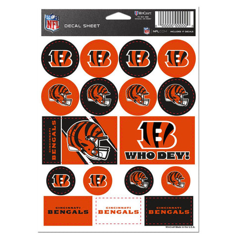 Cincinnati Bengals Decal Sheet 5x7 Vinyl-0