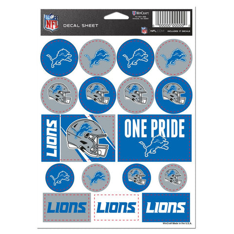 Detroit Lions Decal Sheet 5x7 Vinyl-0