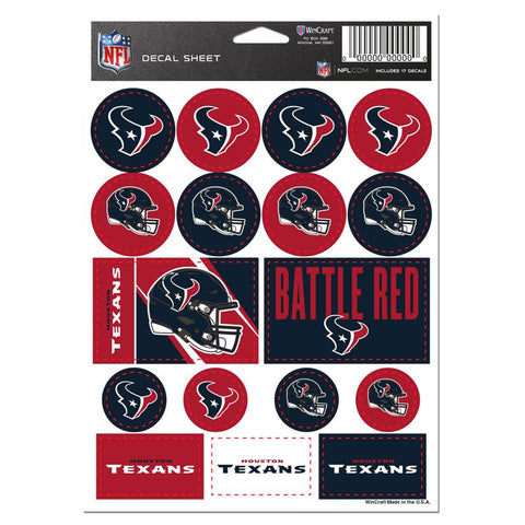 Houston Texans Decal Sheet 5x7 Vinyl-0