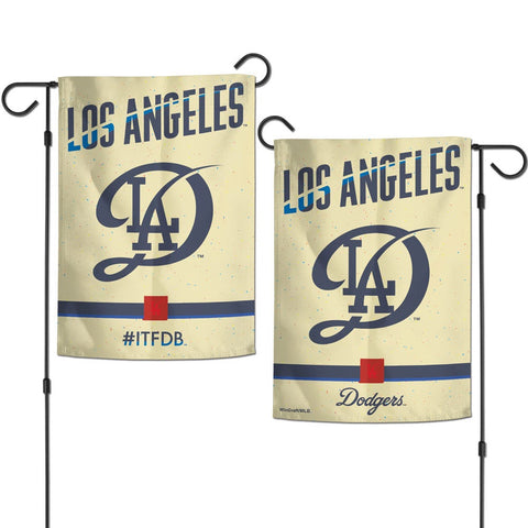 Los Angeles Dodgers Flag 12x18 Garden Style 2 Sided City Connect - Special Order-0