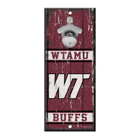 West Texas A&M Buffs Sign Wood 5x11 Bottle Opener Alternate-0