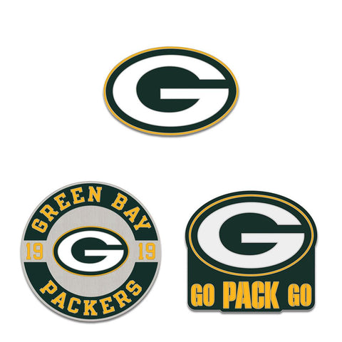 Green Bay Packers Enamel Pin Set 3 Piece-0