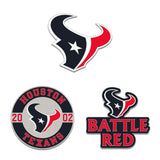 Houston Texans Enamel Pin Set 3 Piece-0