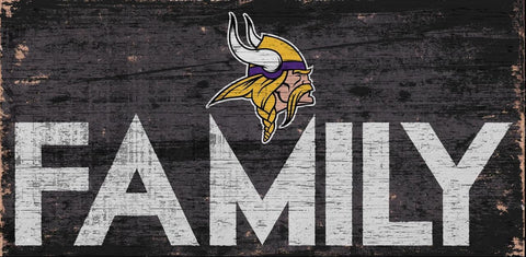 Minnesota Vikings Sign Wood 12x6 Family Design - Special Order-0