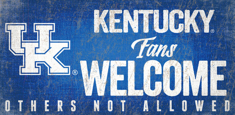 Kentucky Wildcats Sign Wood 12x6 Fans Welcome Design - Special Order-0