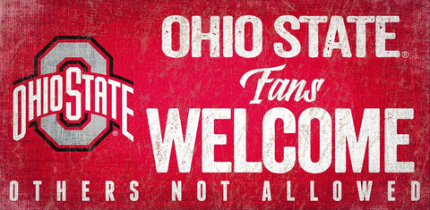 Ohio State Buckeyes Wood Sign Fans Welcome 12x6-0