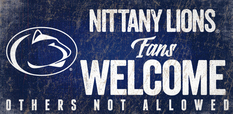Penn State Nittany Lions Wood Sign Fans Welcome 12x6-0