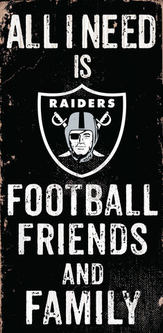 Las Vegas Raiders Sign Wood 6x12 Football Friends and Family Design Color - Special Order-0