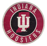 Indiana Hoosiers Sign Wood 12 Inch Round State Design - Special Order-0