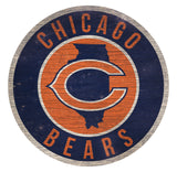 Chicago Bears Sign Wood 12 Inch Round State Design-0