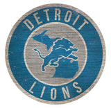 Detroit Lions Sign Wood 12 Inch Round State Design-0