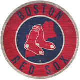Boston Red Sox Sign Wood 12 Inch Round State Design-0