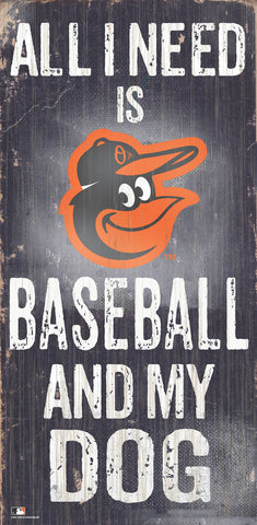 Baltimore Orioles Sign Wood 6x12 Baseball and Dog Design Special Order-0