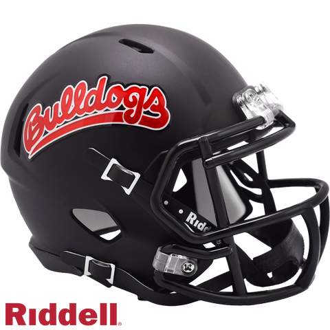 Fresno State Bulldogs Helmet Riddell Replica Mini Speed Style Matte Black-0
