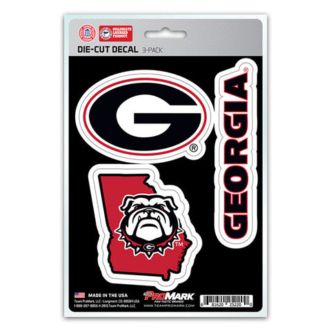 Georgia Bulldogs Decal Die Cut Team 3 Pack-0