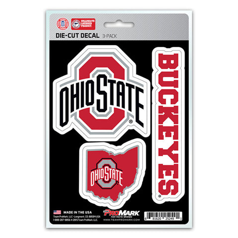 Ohio State Buckeyes Decal Die Cut Team 3 Pack-0