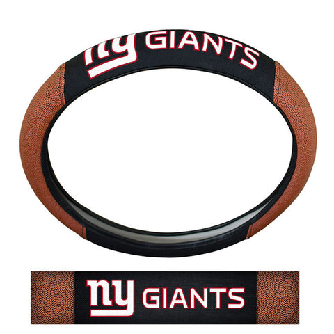 New York Giants Steering Wheel Cover Premium Pigskin Style-0