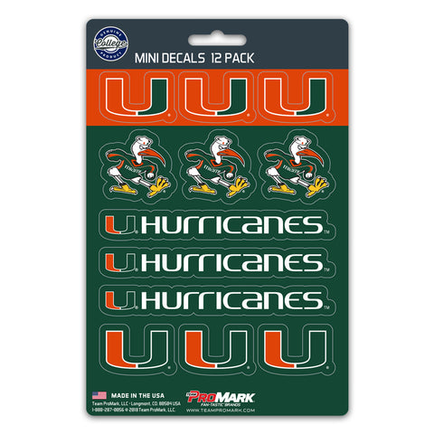 Miami Hurricanes Decal Set Mini 12 Pack-0