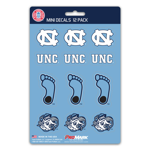 North Carolina Tar Heels Decal Set Mini 12 Pack-0