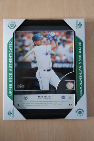 New York Mets Mike Piazza Game Used Baseball Plaque CO-0