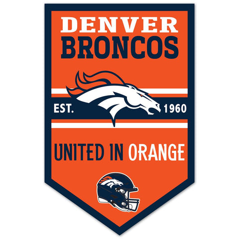Denver Broncos Sign 11x17 Wood Chevron-0