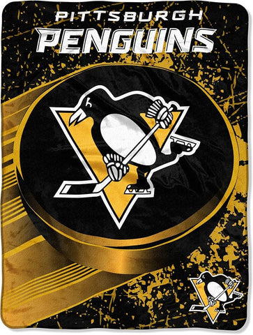 Pittsburgh Penguins Blanket 46x60 Micro Raschel Ice Dash-0