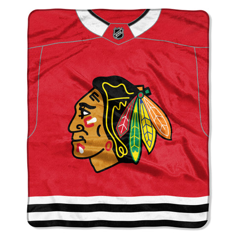 Chicago Blackhawks Blanket 50x60 Raschel Jersey Design-0