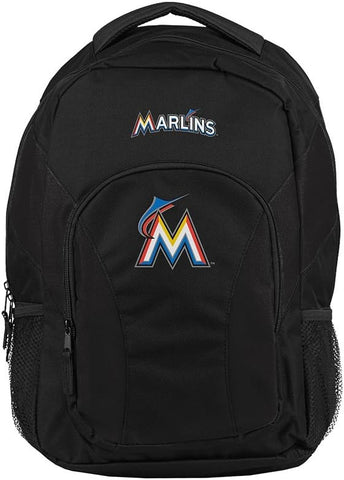 Miami Marlins Backpack Draftday Style Black and Black-0