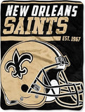New Orleans Saints Blanket 46x60 Micro Raschel 40 Yard Dash Design Rolled-0