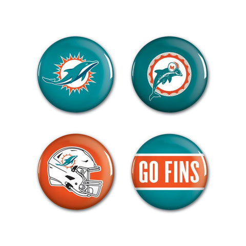 Miami Dolphins Buttons 4 Pack-0