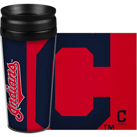 Cleveland Indians Travel Mug 14oz Full Wrap Style Hype Design-0