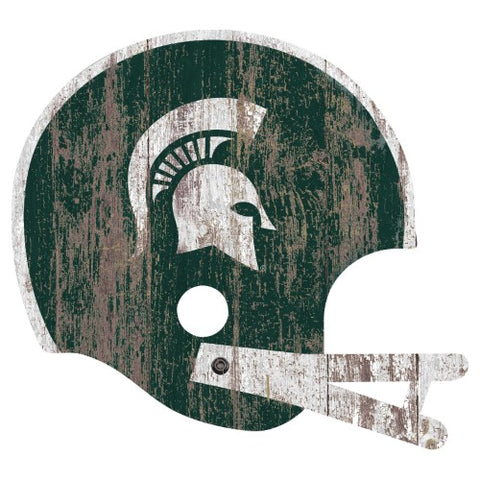 Michigan State Spartans Sign Wood Large Helmet Style-0