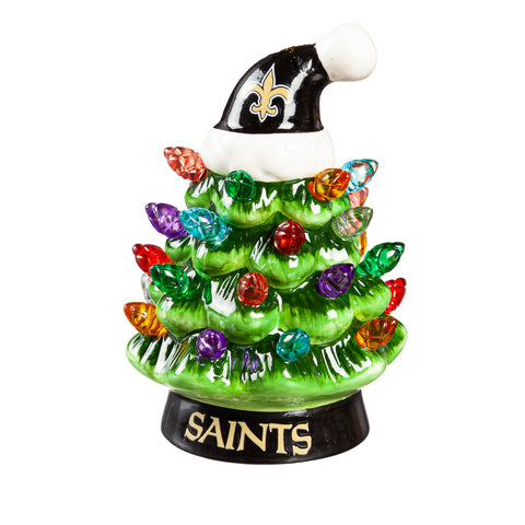 New Orleans Saints Christmas Tree 4 Inch LED Tabletop-0