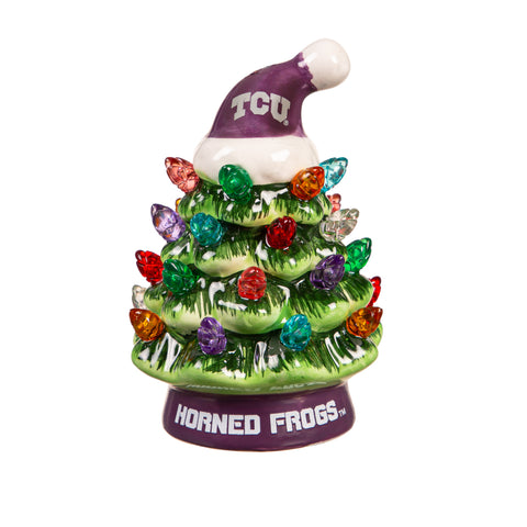 TCU Horned Frogs Christmas Tree 4 Inch LED Tabletop-0